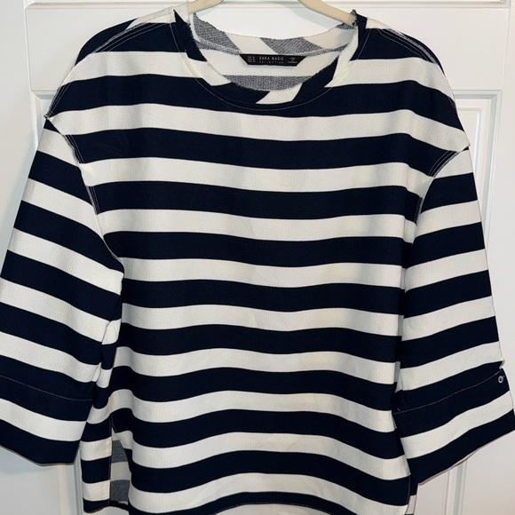 Zara Tops - Zara Navy and White Striped Blouse‎